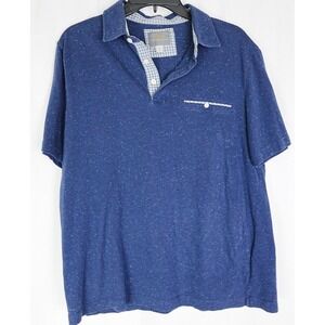 Thomas Dean Short Sleeve Blue Polo Shirt‎ Mens Size M Speckled